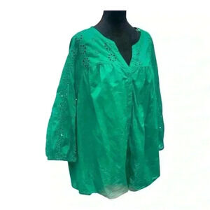 Croft and Barrow 2X Green Blouse
